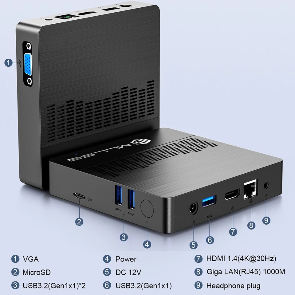 MLLSE Mini PC M2 Air Intel Gemini Lake N4000 Windows 11 6GB RAM 128GB ROM Dual-Band WiFi Bluetooth USB Mini Computer. 