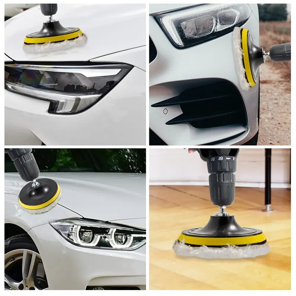 5Pcs 3/4/5 Inch Polishing Kit Car Polishing Pad Car Waxing Sponge Disk Wool Wheel Auto Paint Care Polisher Pads Car Gadget. 