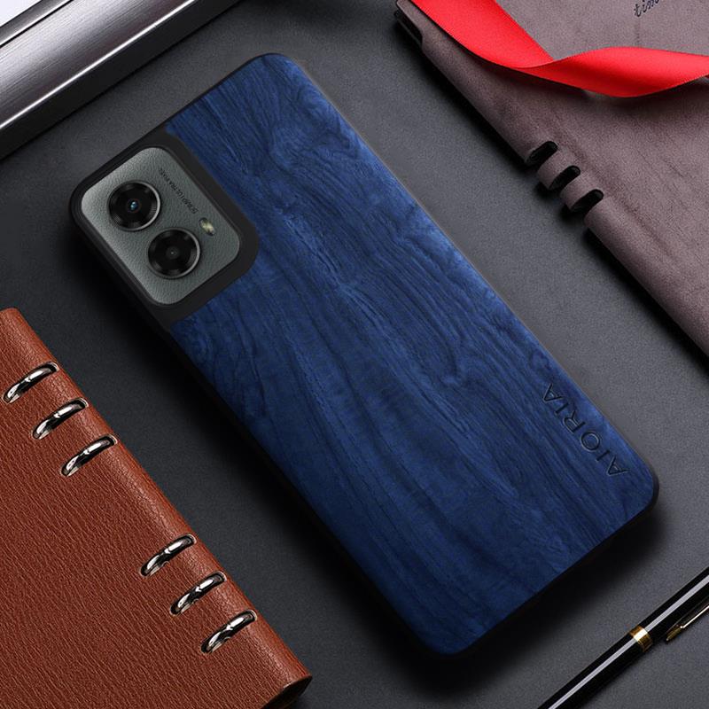 Case for Motorola G Power Stylus Play 2024 funda bamboo wood pattern Leather back cover for Moto Edge 50 pro x50 Ultra case capa. 