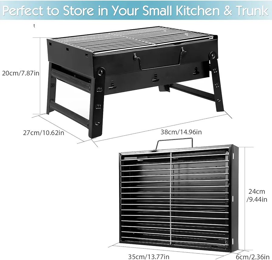 Uten Charcoal Grill, BBQ Grill Folding Portable Lightweight smoker Gril. 