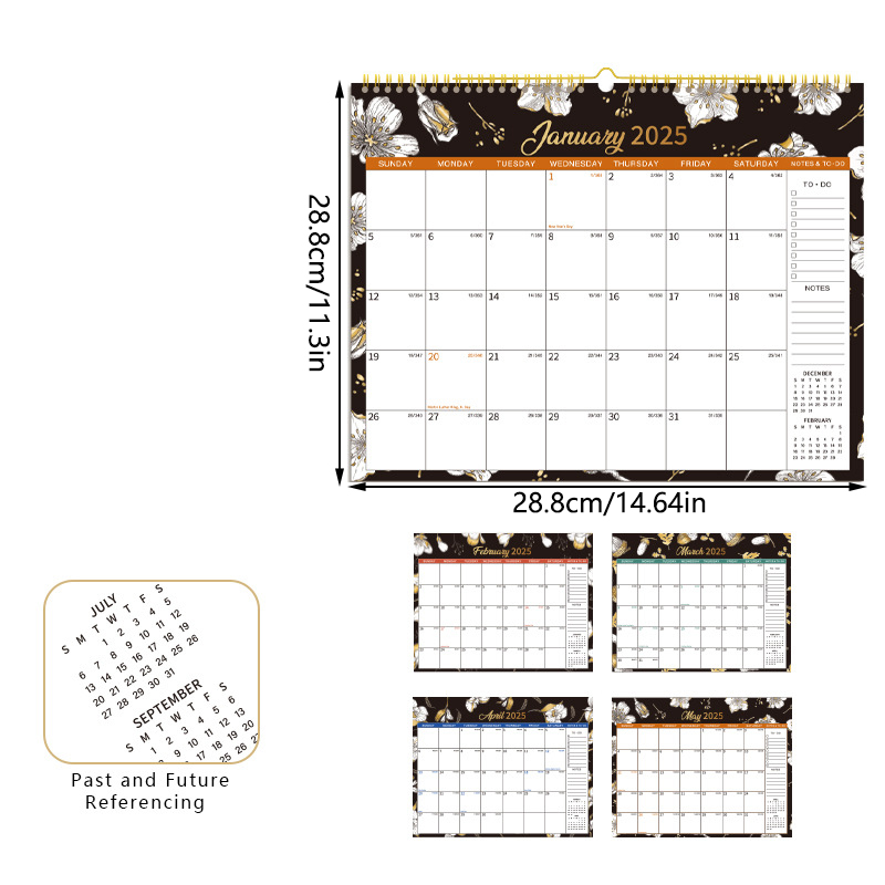 New Calendar 2025 Wall Monthly Calendar Jan To Dec 2025 Annual Yearly Planner 2025 Calendars Wall Planner 12x17 Inch 12 Monthly. 