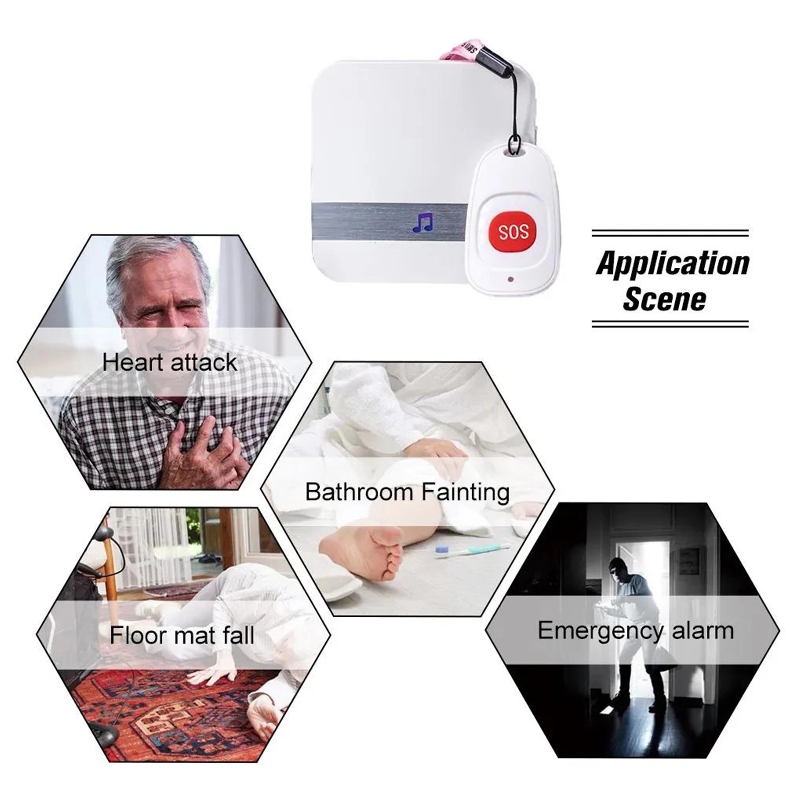 Wireless Caregiver Pagers Call Bell for Elderly Monitoring,Wearable SOS Call Button for Patients, Home Alarm System for Elderly. 