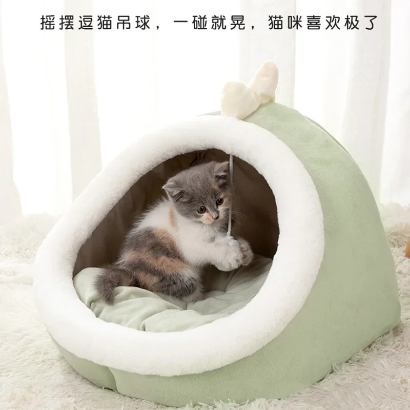 Cat Pad Bed Sweet Soft Warm Pet Basket Cozy Kitten Lounger Cushion Pet House Tent Small Dog Mat For Washable Cats winter Beds. 