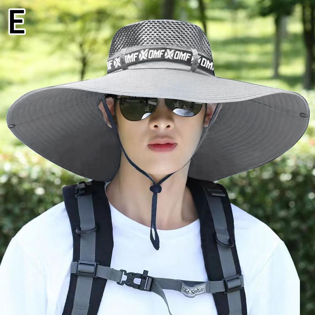 Summer Large Sun Hat Men Women Breathable Fishing Caps Sun UV Protection Mesh Fisherman Hat Hiking Outdoor Beach Cap. 