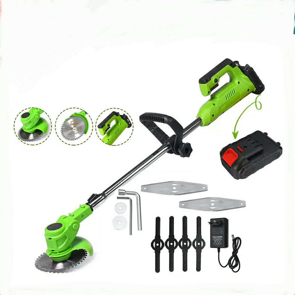 21V Cordless Grass Cutter  Rechargeable Brush Cutter Grass Trimmer Lawn Mower