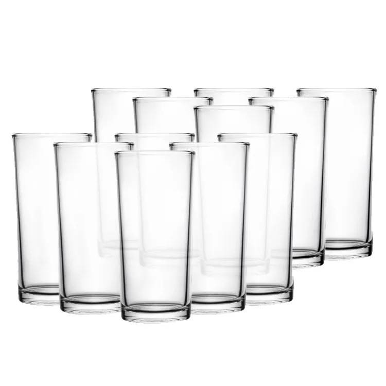  12pcs Glass Cups with Bamboo Lids and Glass Straws Set