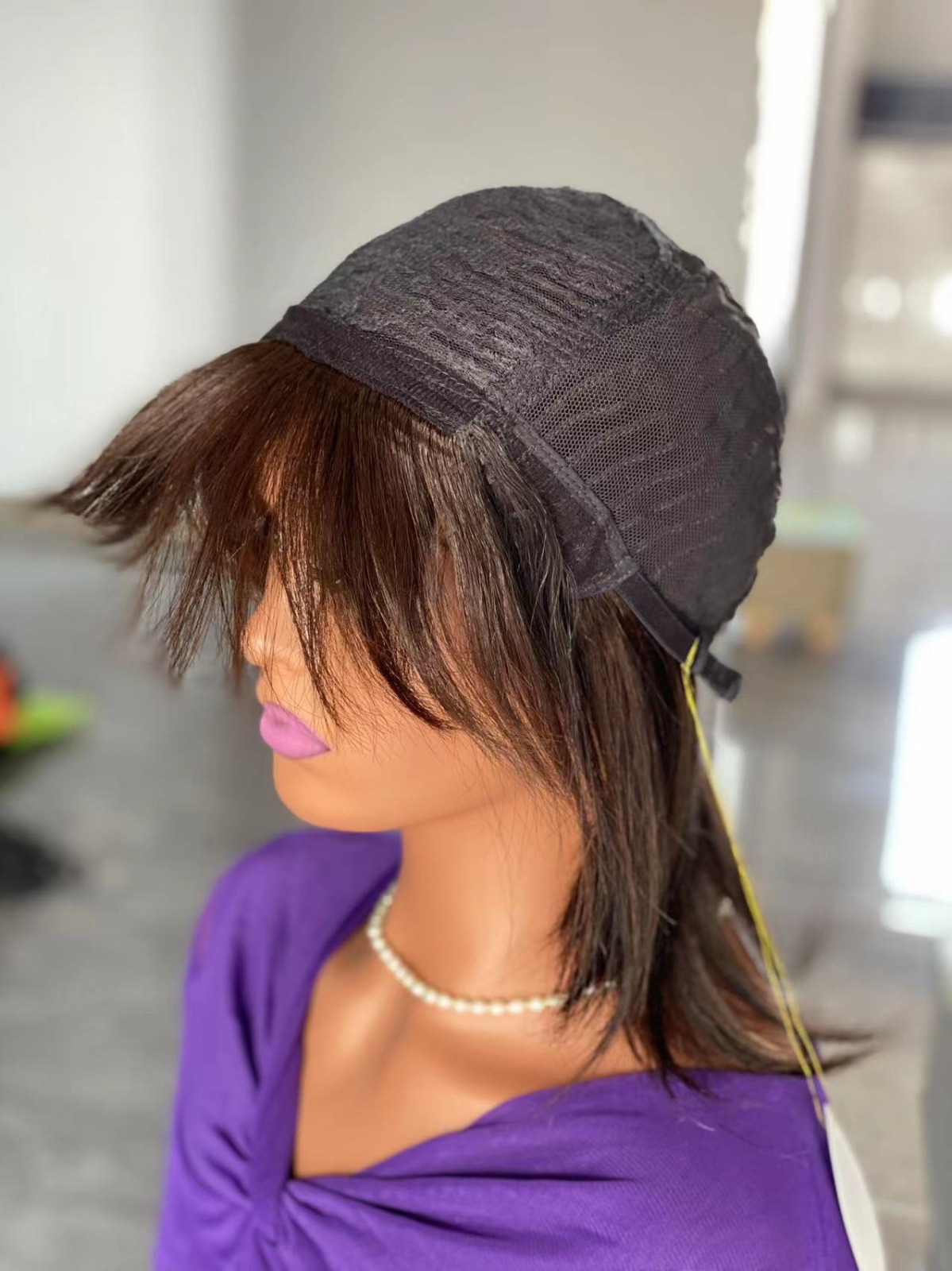 ladies 100% Human Hair Wigs Free Size Best Adjustable Natural Hair Wig For Womens. 