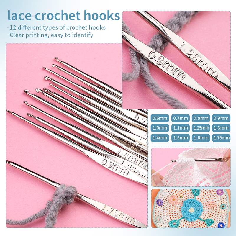 KRABALL Knitting Crochet Hook Set Home Use Sewing Tool DIY Craft Crochet Knit Markers Needles Tools Weaving Accessories With Bag. 