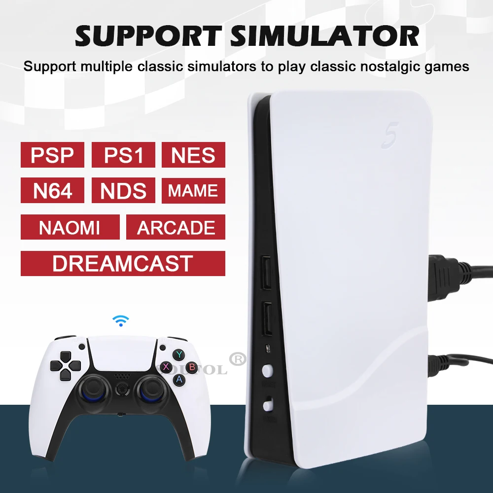 New Arrival GB-5 Retro Video Game Console TV Game Box 5 HD-out Bulit-in 50000 Games Simulator for PSP/PS1/N64/NAOMI/ARcade. 