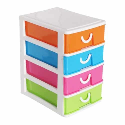 5 Drawer Plastic Drawer Organizer,Clear Desktop Drawer Storage Cabinet Five  Layer Storage Case Waterproof Storage Box Multilayer Sundries Holder for