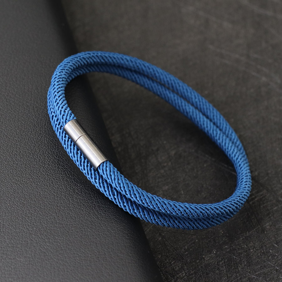 Noter New Arrival Mens Rope Bracelet 4mm Nylon Double Layer Lucky Thread Braclet Nickel Black Detachable Buckle Gift For Him. 