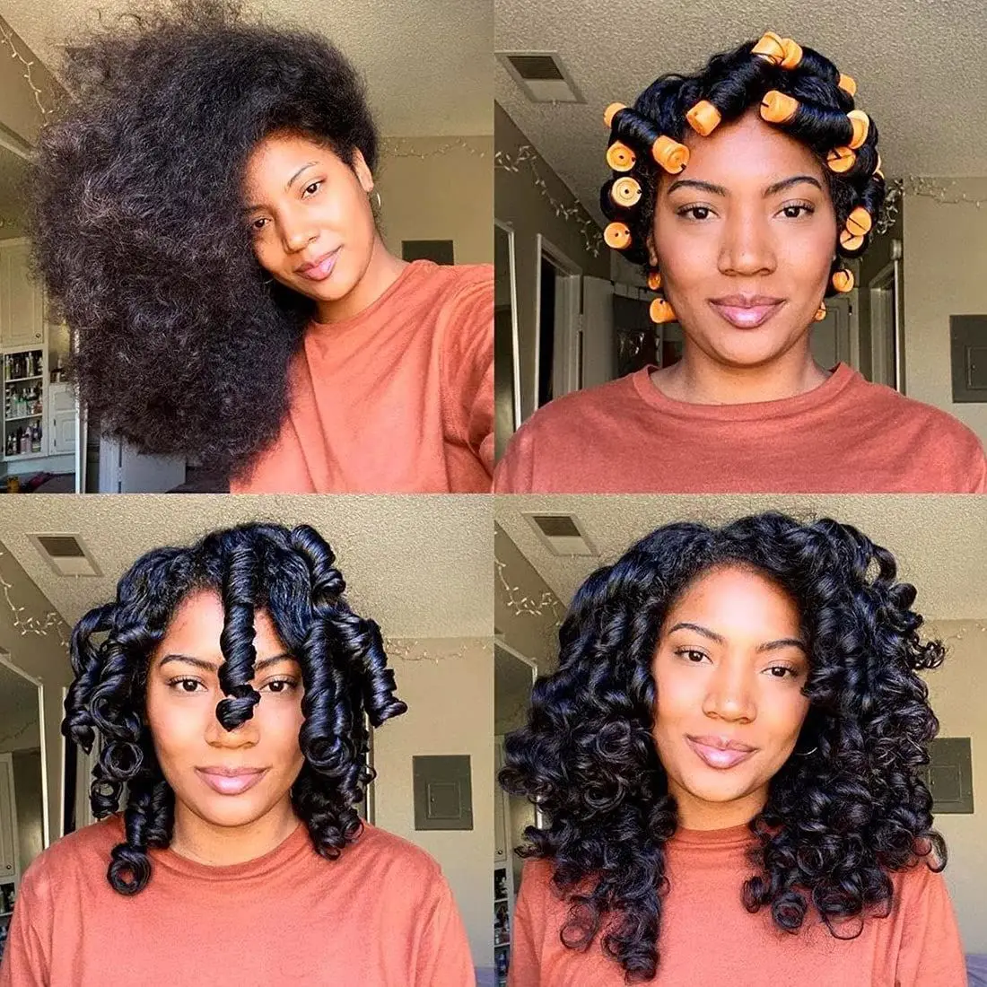 10pcs Hair Cold Roller Heatless Curling Curlers Hair Heatless Curling Rods Magic Hair Curlers Without Heat Wave Curly Perm Rods. 