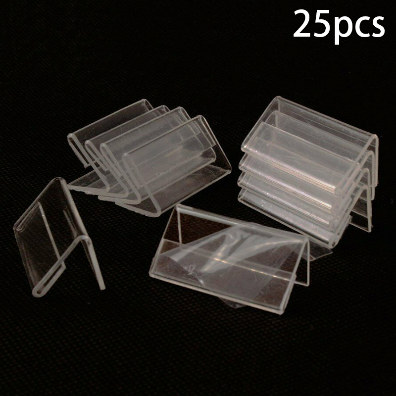 25Pcs Acrylic L-Shaped Label Stands 6x4cm Business Card Transparent Holders Deskstop Sign Frame Display Price Tag Poster Rack. 