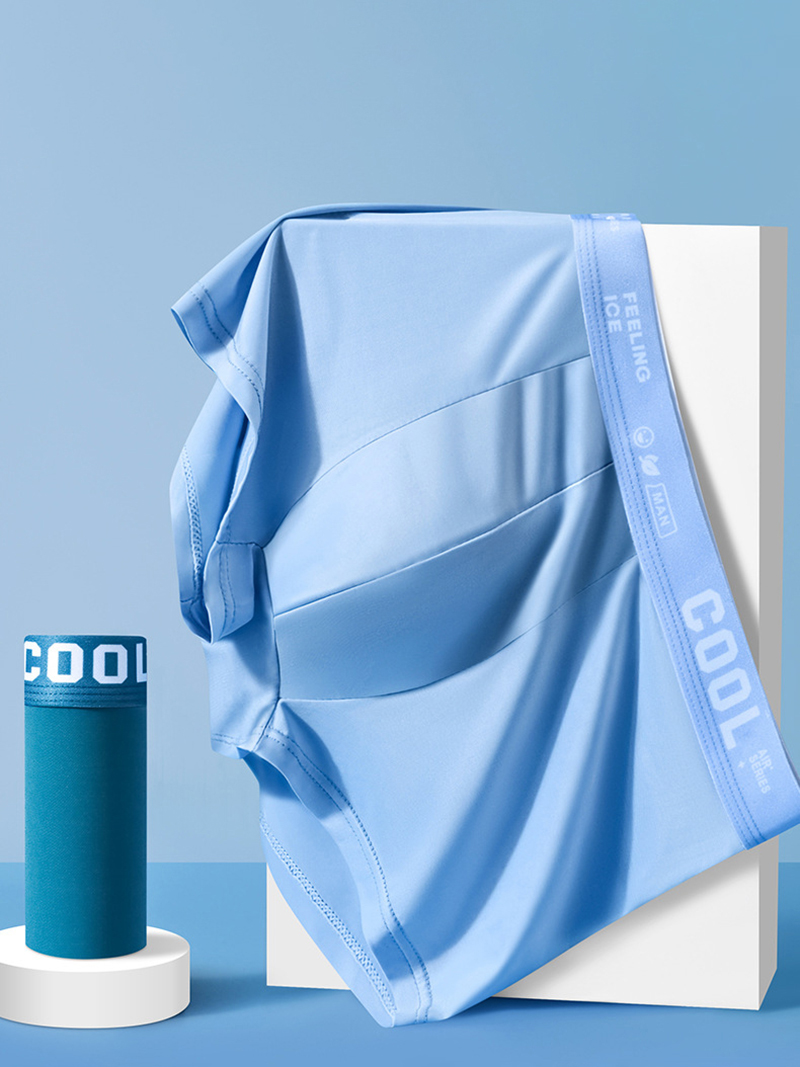 1Pcs Boxer Shorts Men's Underwear Ice Silk Underpants Sexy Panties 3A Antibacterial Breathable Elastic Lingerie Plus Size L-6XL. 