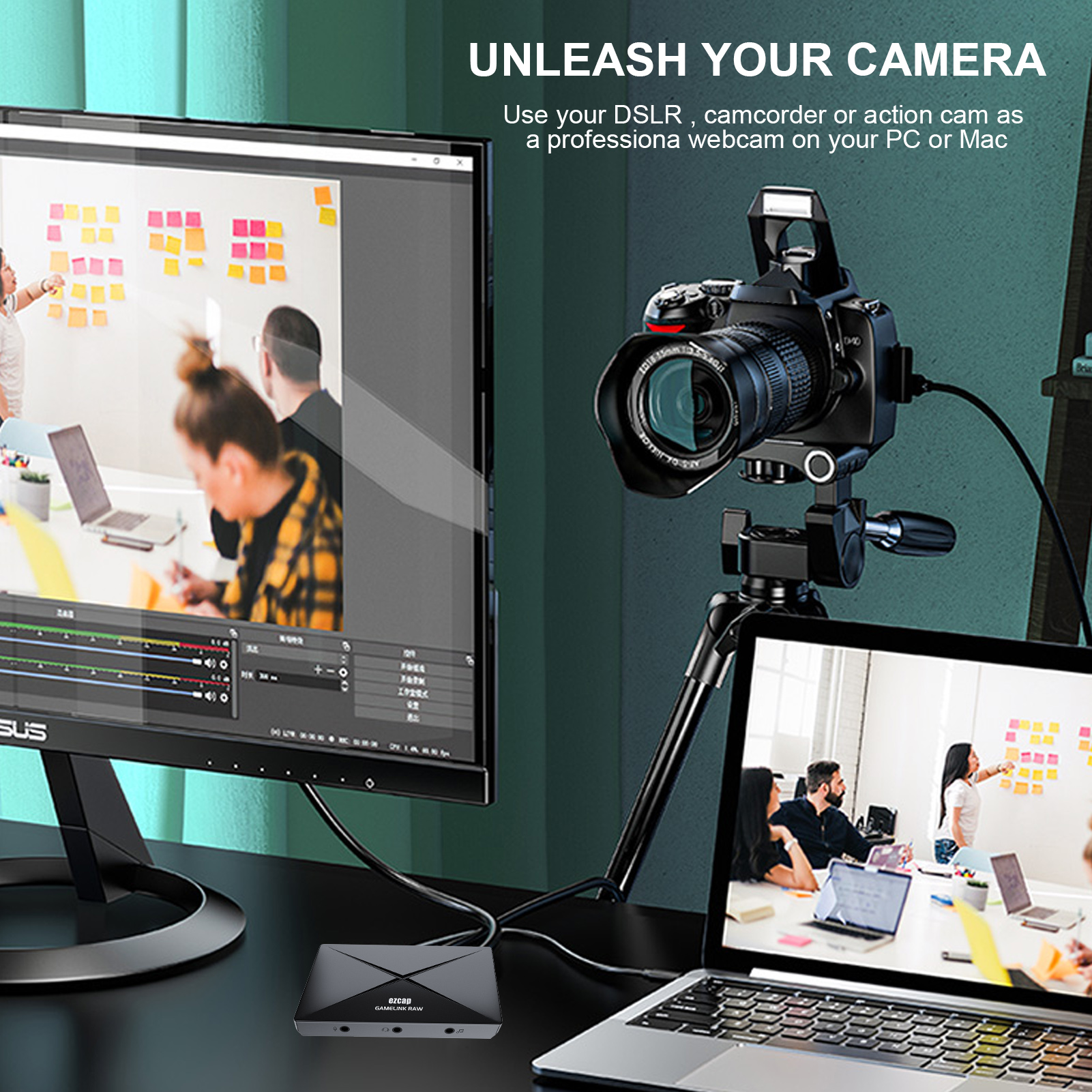 ezcap333 4K Video Capture Card SB3.0 Game Live Streaming and Capture video up to 1080p120 or 2160p30 with Mic Line In. 