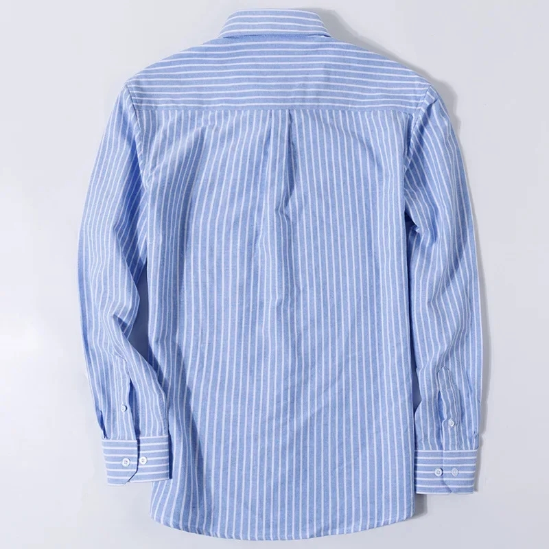 100% Pure Cotton Men Long Sleeve Dress Shirt for Oxford Shirt Men Plaid Striped Work Casual Social Shirts Male Regular-Fit S-6XL. 