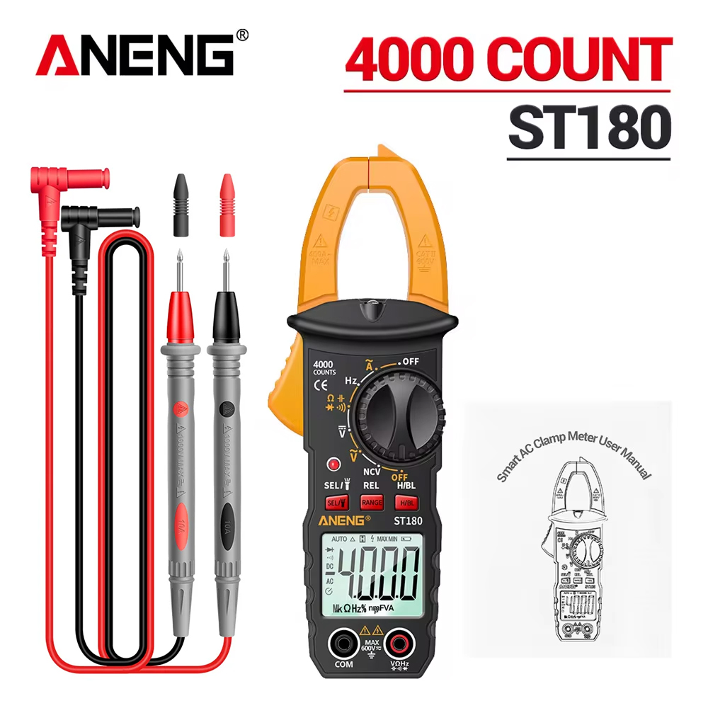 ANENG ST180 Digital Clamp Meter 4000 Counts AC Current Ammeter ...