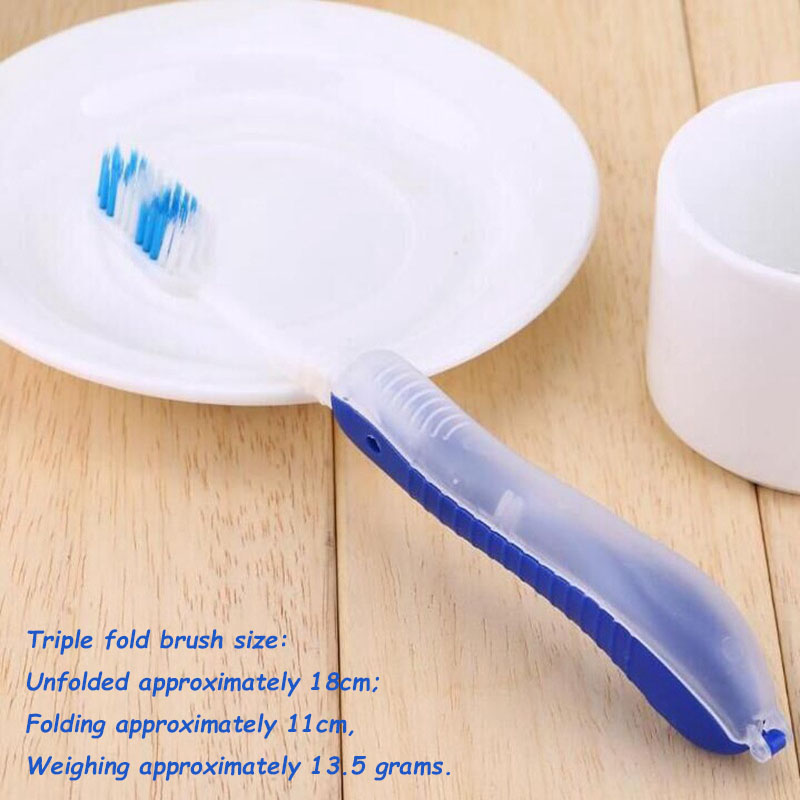 Hotel Disposable Folding Toothbrush, Business Trip, Portable Soft-Bristled Three-Fold Seahorse Toothbrush, Compact And Convenien. 