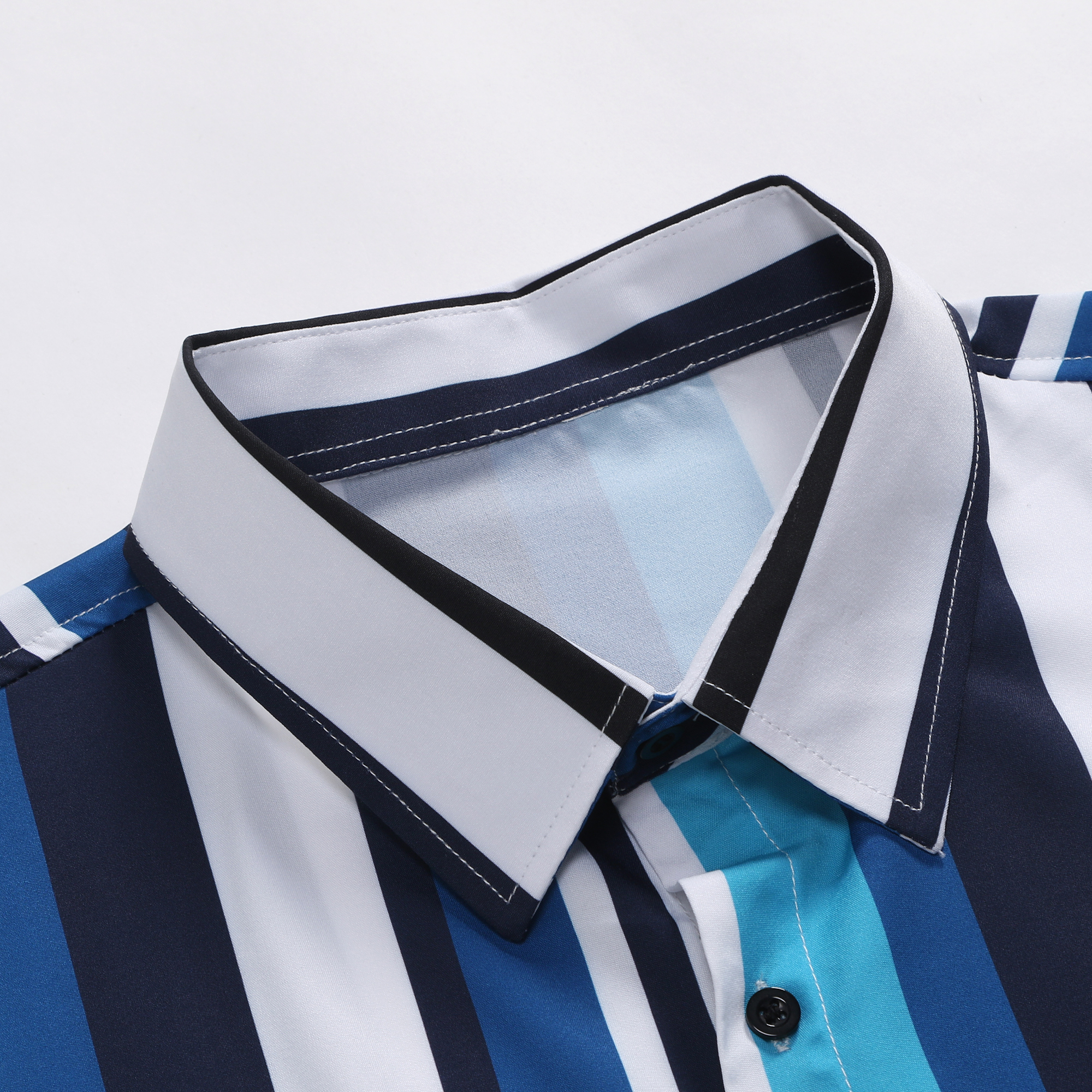 FGKKS 2023 Brand Striped Shirt For Men Slim Breathable Fashion Short Sleeve High Quality Design Casual Shirt Male. 