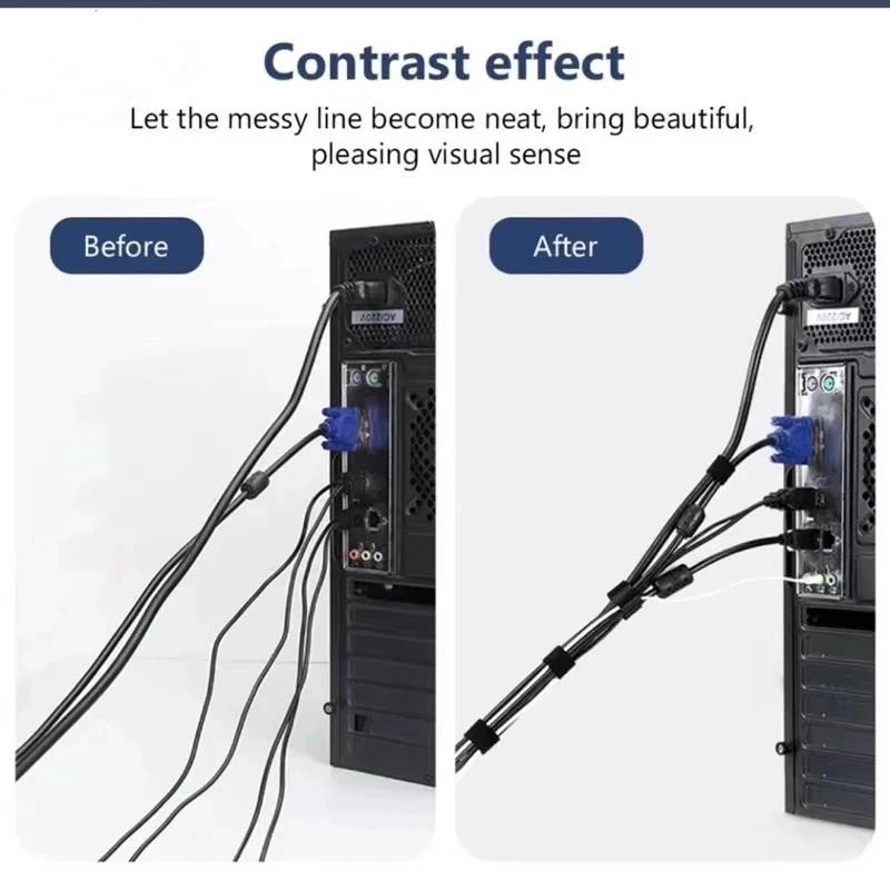 5M Cable Manager Data Cable Storage Artifact Velcro Reusable Cable Tie Nylon Free Cut Desk Wire Organizer Cable Binding Tape. 