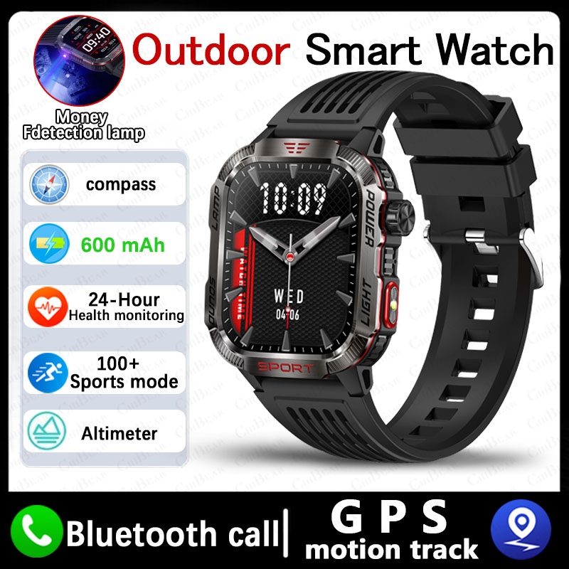 ChiBear 2024 New Men's Outdoor Military Compass GPS Smartwatch Flashlight 600 mAh 100+ Sport Mode Smart Watch For Huawei xiaomi. 