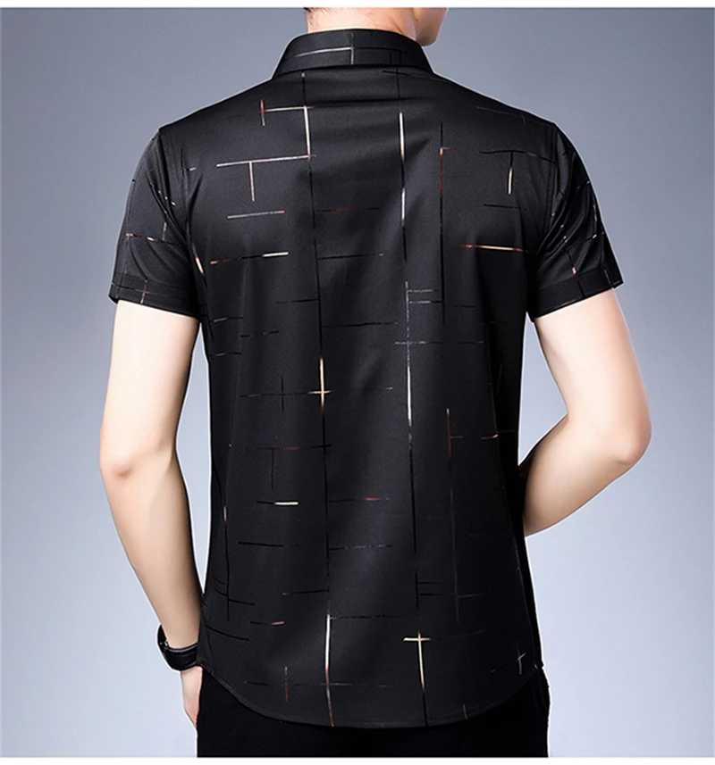 New Men's Business Casual Short Sleeved Shirt No Iron and Wrinkle Resistant Top. 