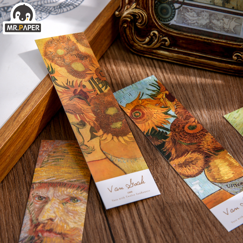Mr.Paper 4 Designs 30 Pcs/bag Ins Style Warm Series Creative Hand Account DIY Decor Bookmarks Stationery Student Office Supplies. 