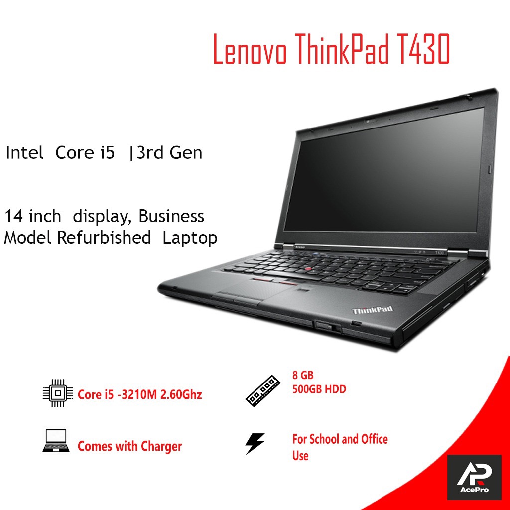 [REFURBISHED] Lenovo ThinkPad T430, Core i5 3rd Generation 14inch Laptop. 