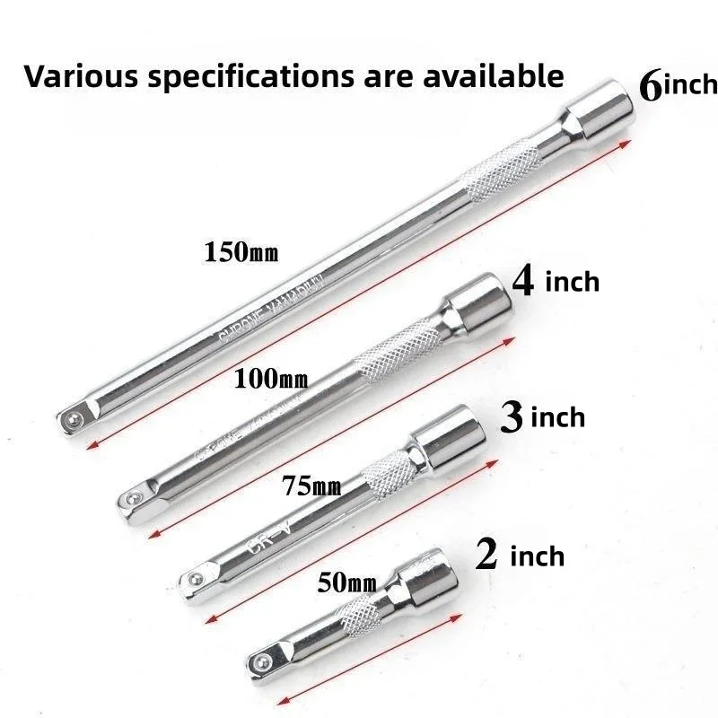 Socket Ratchet Wrench Extension Bar 1/4" 50/75/100/150mm Ratchet Wrench ...