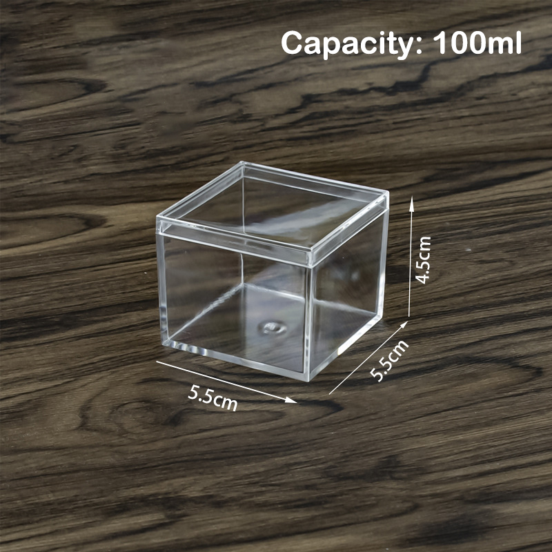 Square High Transparent Plastic Box Betta Breeding Box Mini Candy Slime ...