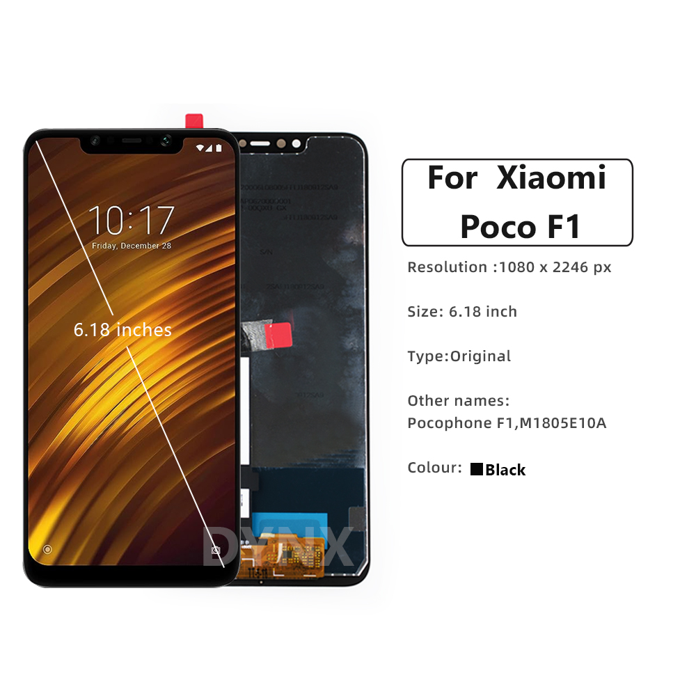 6.18" Original New For XIAOMI MI POCO F1 Display M1805E10A LCD Touch Screen For Xiaomi Pocophone F1 LCD Replacement Assembly. 