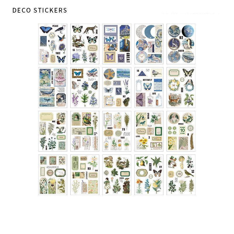 20 Sheets Vintage PET Sticker Book Diy Diary Butterfly INS Album ...