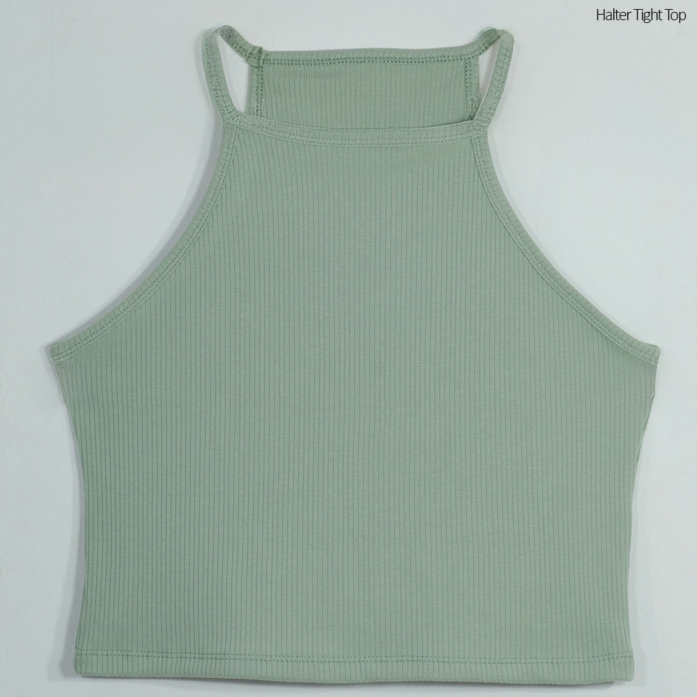 Halter Tight Top Trending Korean Tight Top Green And Blue Colour Casual Tees Unique Styling Crop Top Small Size Top. 