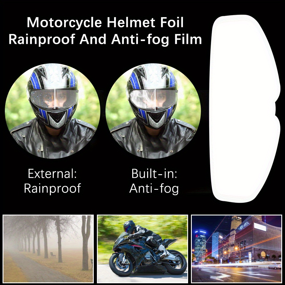 Motorcycle Helmet Waterproof Lens Film, Universal Rain & Fog Protection Film Transparent Lens Sticker Helmet Anti Fog Film Visor. 
