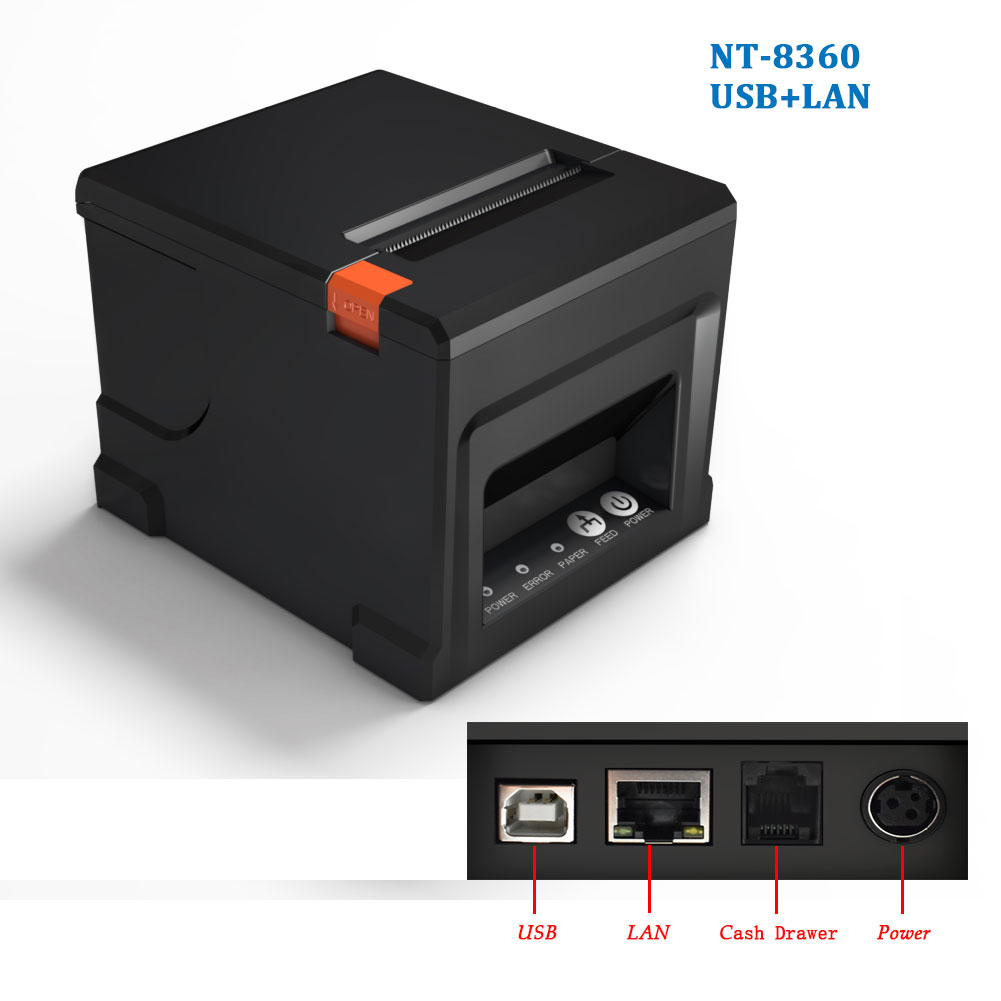 NETUM 80mm Thermal Receipt Printer, NT-8360 Automatic Cutter Restaurant Kitchen POS Printer USB LAN Bluetooth NT-8360. 