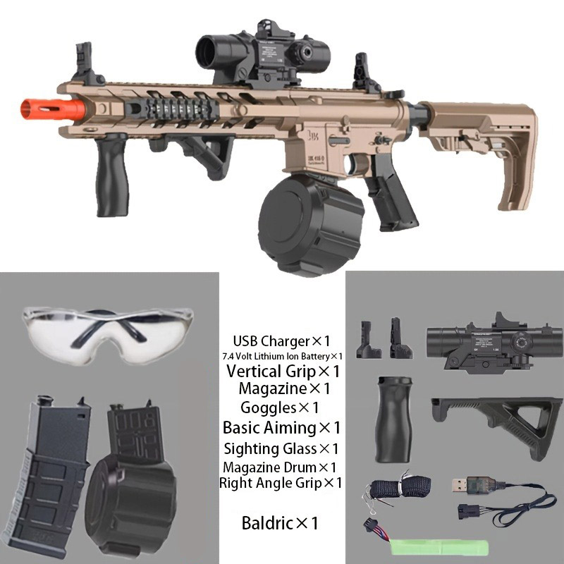 M4 Electric Gel Ball blaster Toy gun, Manual/Automatic Dual Mode Gel ...