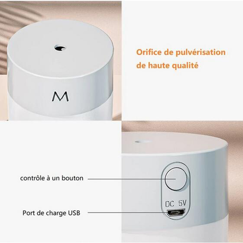 Air Humidifier Ultrasonic Mini Aromatherapy Diffuser Portable Sprayer USB Essential Oil Atomizer LED Lamp for Home Car. 