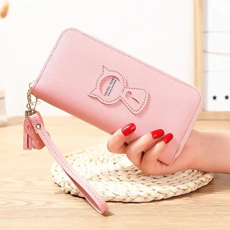 Casual Soft Genuine Cow Leather Short Wallet Snap Button Double Zipper  Pocket Purses For Women Card Holders Coin Purse card hold