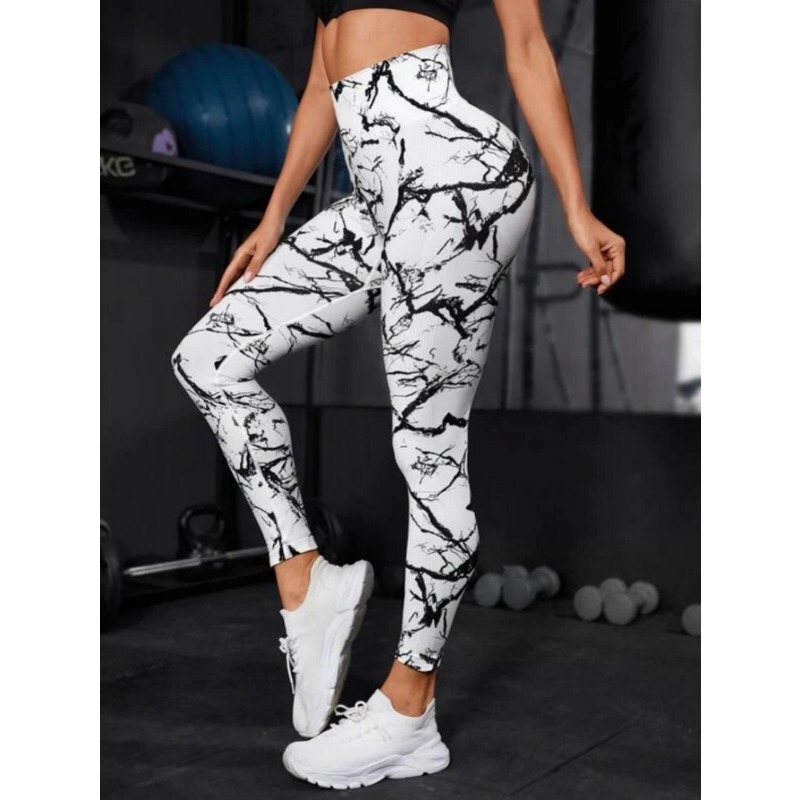 Seamless High Waist Leggings Women Tie Dye Leggings Fitness Sports Running Yoga Pants Hip Liftting Elastic Knitting Tights. 