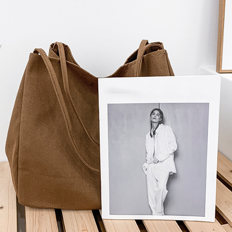Casual Large Capacity Canvas Shopper Totes High Quality Eco Reusable Grocery Handbag For Women Travel Shoulder Bags Daily Pouch. 