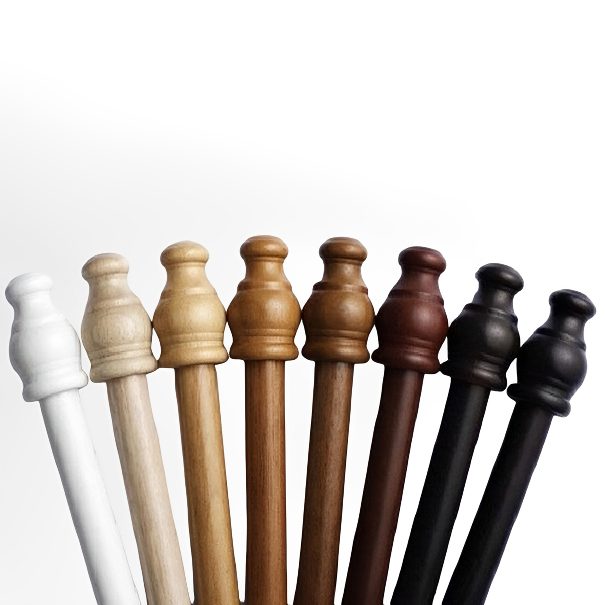 Mahogany Wooden Curtain Rod Set Durable Solid Wood Finish Multiple Sizes Available