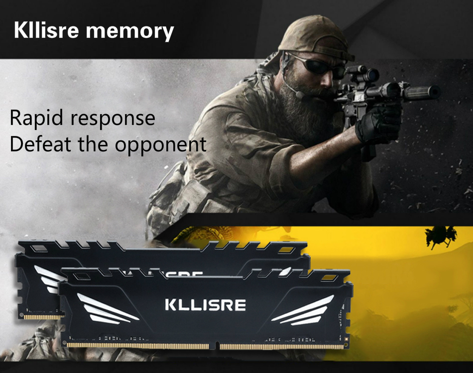 Kllisre Memória DDR4 8GB 16GB Memory 2666MHz 3200MHz Desktop Dimm