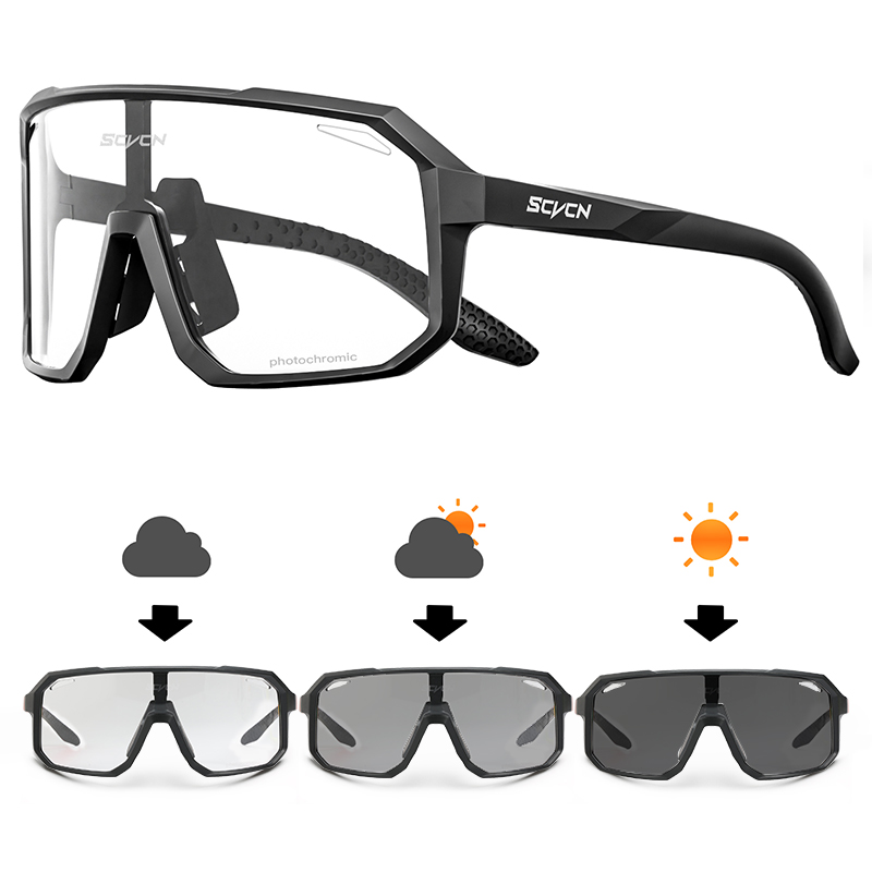 SCVCN Outdoor Sport Bike Photochromic Sunglasses Men Women bicycle MTB Road Cycling Glasses UV400 Fishing Goggles Running Eyewea. 