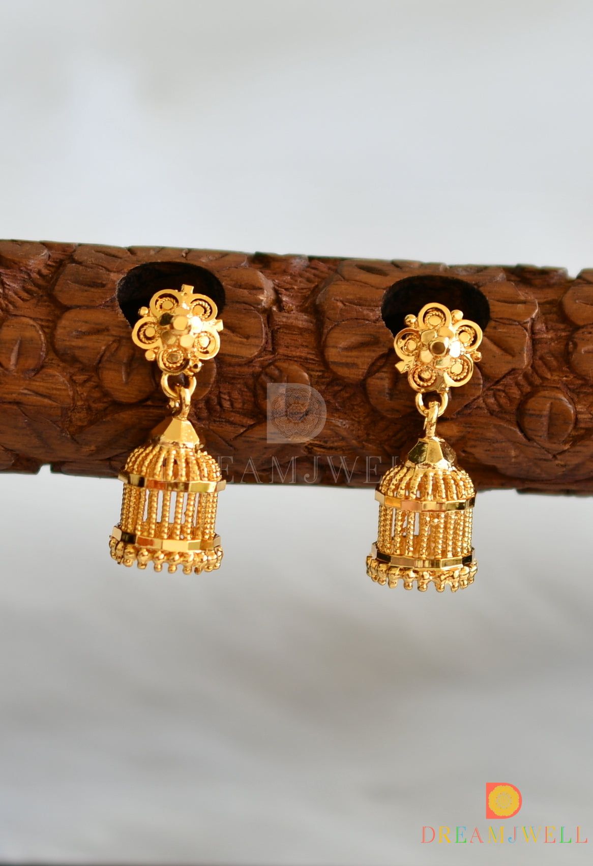 Buy First Quality White Stone 2 Gram Gold Earrings for Baby Girl