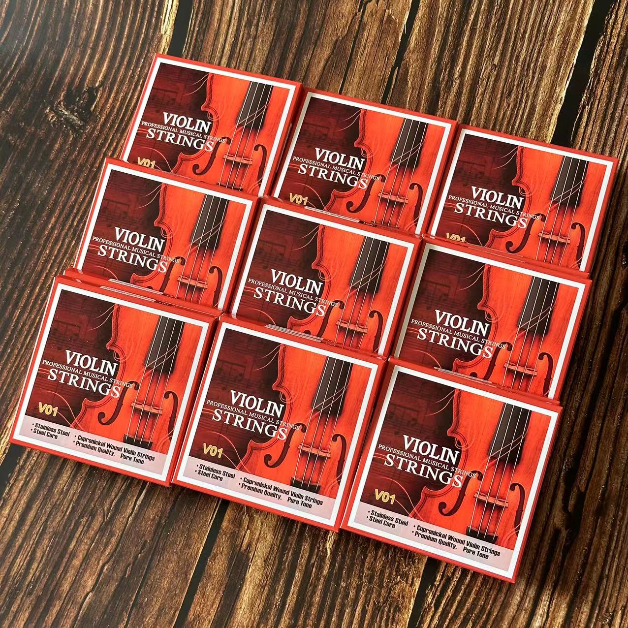 Violin Strings Universal Full Set (G-D-A-E) Steel Core Cupronickel Wound Fiddle String Medium Gauge - Steel Ball - End E. 